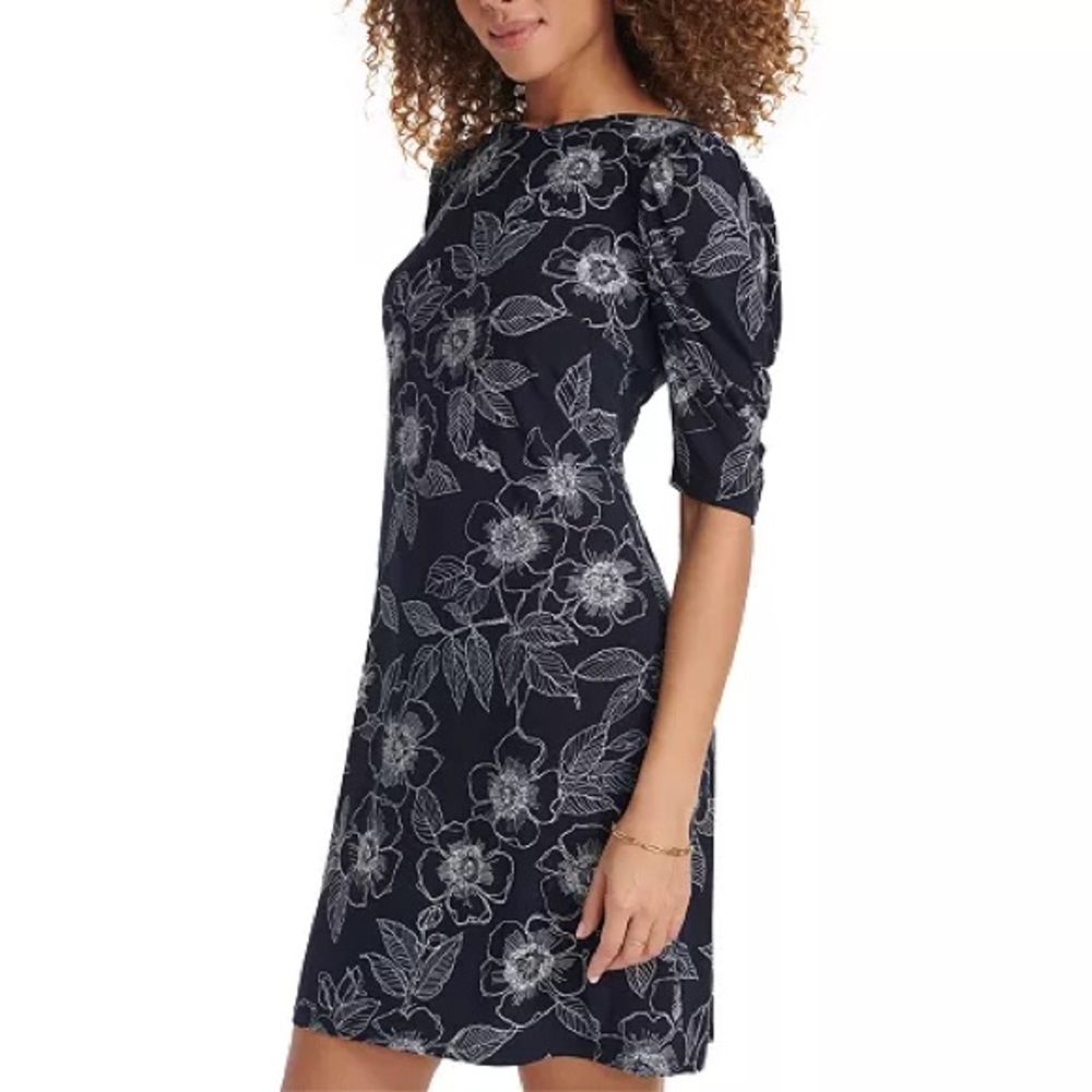 Tommy Hilfiger Floral Navy Dress Sz 6